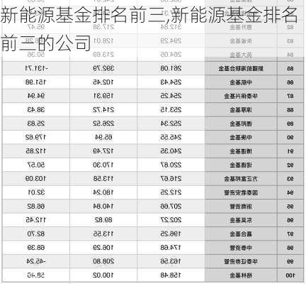 新能源基金排名前三,新能源基金排名前三的公司-第1张图片-苏希特新能源