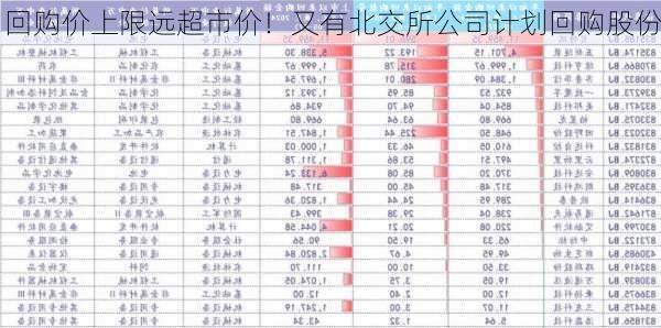 回购价上限远超市价！又有北交所公司计划回购股份-第3张图片-苏希特新能源