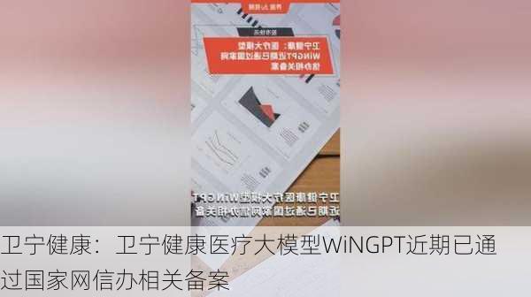 卫宁健康：卫宁健康医疗大模型WiNGPT近期已通过国家网信办相关备案-第1张图片-苏希特新能源