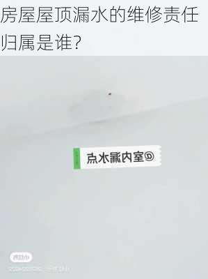 房屋屋顶漏水的维修责任归属是谁？-第3张图片-苏希特新能源