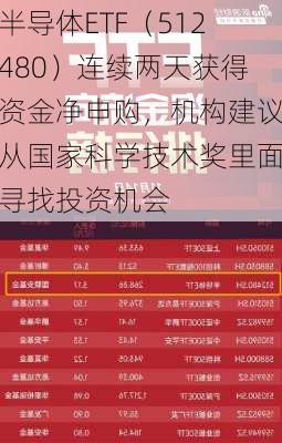 半导体ETF（512480）连续两天获得资金净申购，机构建议从国家科学技术奖里面寻找投资机会