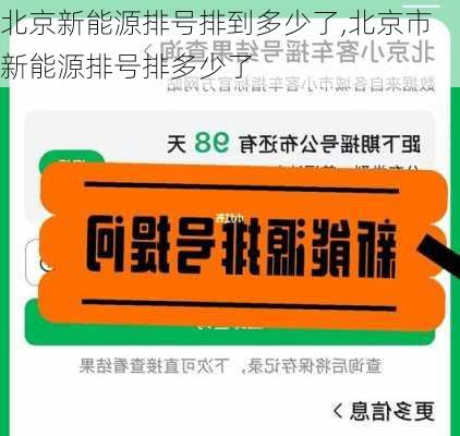 北京新能源排号排到多少了,北京市新能源排号排多少了-第1张图片-苏希特新能源