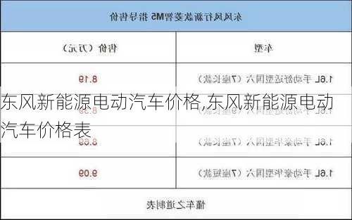 东风新能源电动汽车价格,东风新能源电动汽车价格表-第1张图片-苏希特新能源