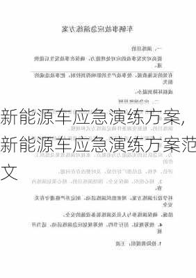 新能源车应急演练方案,新能源车应急演练方案范文-第3张图片-苏希特新能源