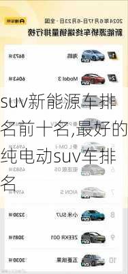 suv新能源车排名前十名,最好的纯电动suv车排名-第1张图片-苏希特新能源