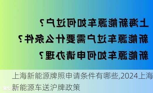 上海新能源牌照申请条件有哪些,2024上海新能源车送沪牌政策-第3张图片-苏希特新能源