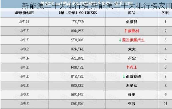 新能源车十大排行榜,新能源车十大排行榜家用-第2张图片-苏希特新能源