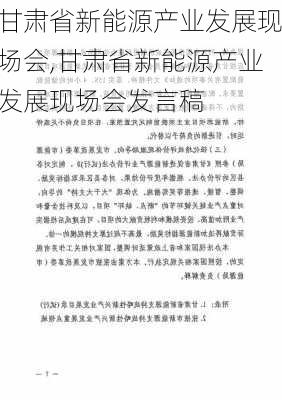 甘肃省新能源产业发展现场会,甘肃省新能源产业发展现场会发言稿-第1张图片-苏希特新能源