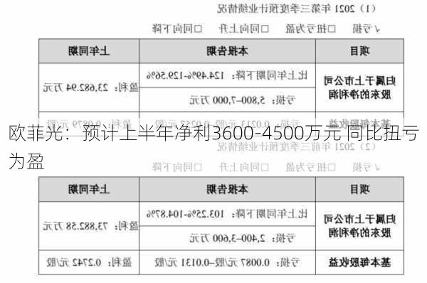 欧菲光：预计上半年净利3600-4500万元 同比扭亏为盈-第1张图片-苏希特新能源