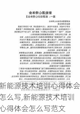 新能源技术培训心得体会怎么写,新能源技术培训心得体会怎么写范文-第2张图片-苏希特新能源