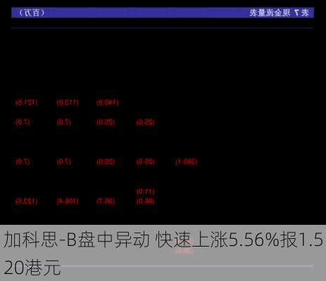 加科思-B盘中异动 快速上涨5.56%报1.520港元-第3张图片-苏希特新能源