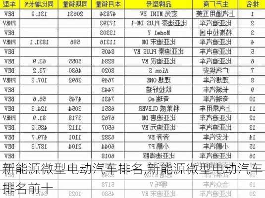 新能源微型电动汽车排名,新能源微型电动汽车排名前十-第2张图片-苏希特新能源