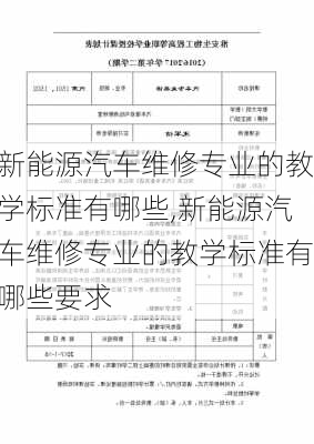 新能源汽车维修专业的教学标准有哪些,新能源汽车维修专业的教学标准有哪些要求-第3张图片-苏希特新能源