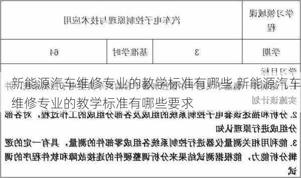 新能源汽车维修专业的教学标准有哪些,新能源汽车维修专业的教学标准有哪些要求-第2张图片-苏希特新能源