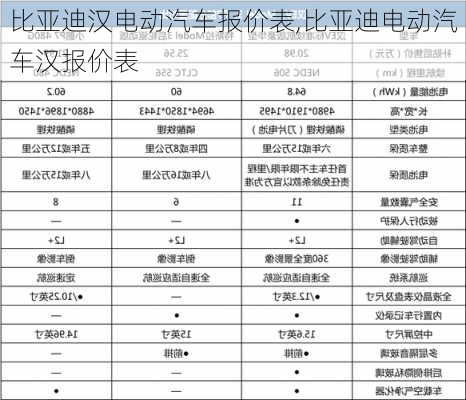 比亚迪汉电动汽车报价表,比亚迪电动汽车汉报价表-第3张图片-苏希特新能源