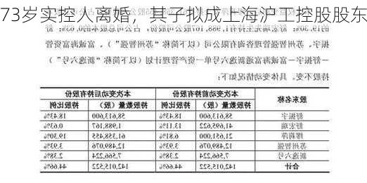 73岁实控人离婚，其子拟成上海沪工控股股东-第3张图片-苏希特新能源