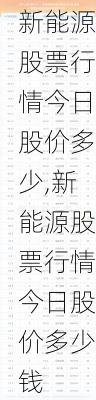 新能源股票行情今日股价多少,新能源股票行情今日股价多少钱-第2张图片-苏希特新能源