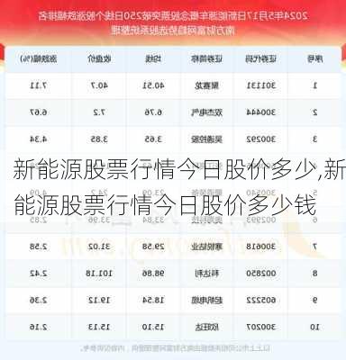 新能源股票行情今日股价多少,新能源股票行情今日股价多少钱-第1张图片-苏希特新能源