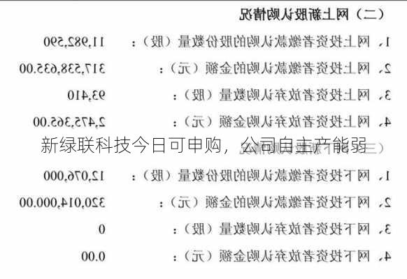 新绿联科技今日可申购，公司自主产能弱-第1张图片-苏希特新能源