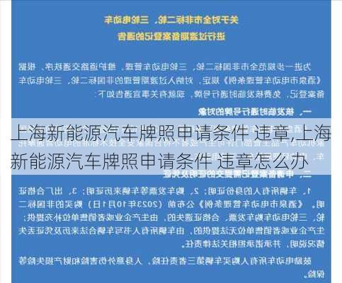 上海新能源汽车牌照申请条件 违章,上海新能源汽车牌照申请条件 违章怎么办-第1张图片-苏希特新能源