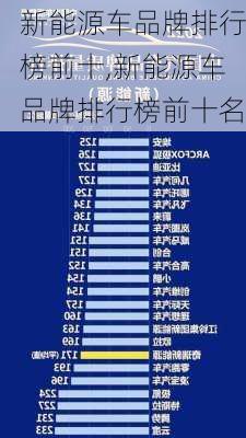 新能源车品牌排行榜前十,新能源车品牌排行榜前十名