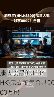 康大食品(00834.HK)完成配售合共2000万股