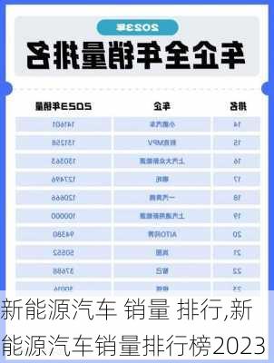 新能源汽车 销量 排行,新能源汽车销量排行榜2023