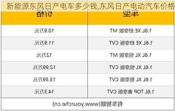 新能源东风日产电车多少钱,东风日产电动汽车价格-第1张图片-苏希特新能源