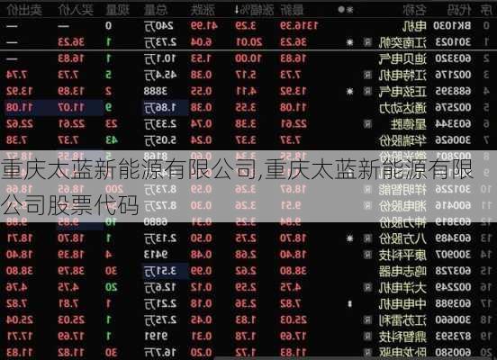 重庆太蓝新能源有限公司,重庆太蓝新能源有限公司股票代码