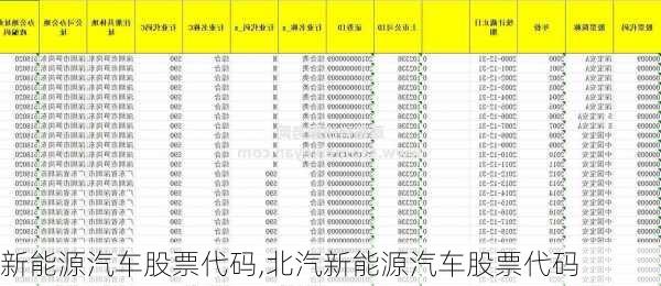 新能源汽车股票代码,北汽新能源汽车股票代码-第2张图片-苏希特新能源