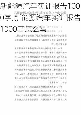 新能源汽车实训报告1000字,新能源汽车实训报告1000字怎么写-第1张图片-苏希特新能源