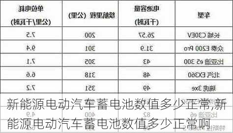 新能源电动汽车蓄电池数值多少正常,新能源电动汽车蓄电池数值多少正常啊-第1张图片-苏希特新能源