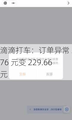 滴滴打车：订单异常 26.76 元变 229.66 元-第1张图片-苏希特新能源