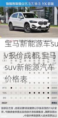 宝马新能源车suv报价成都,宝马suv新能源汽车价格表-第2张图片-苏希特新能源