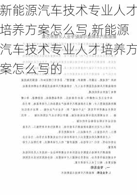 新能源汽车技术专业人才培养方案怎么写,新能源汽车技术专业人才培养方案怎么写的-第1张图片-苏希特新能源