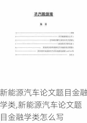 新能源汽车论文题目金融学类,新能源汽车论文题目金融学类怎么写-第2张图片-苏希特新能源