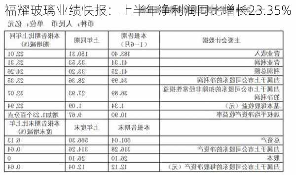 福耀玻璃业绩快报：上半年净利润同比增长23.35%-第1张图片-苏希特新能源