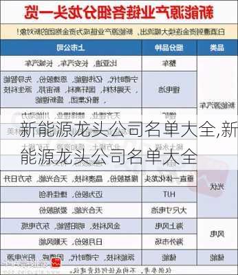 新能源龙头公司名单大全,新能源龙头公司名单大全-第1张图片-苏希特新能源