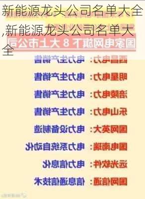 新能源龙头公司名单大全,新能源龙头公司名单大全-第3张图片-苏希特新能源