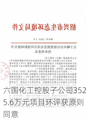 六国化工控股子公司3525.6万元项目环评获原则同意-第2张图片-苏希特新能源