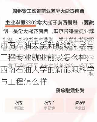 西南石油大学新能源科学与工程专业就业前景怎么样,西南石油大学的新能源科学与工程怎么样-第1张图片-苏希特新能源