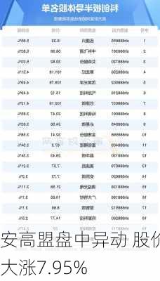 安高盟盘中异动 股价大涨7.95%-第1张图片-苏希特新能源