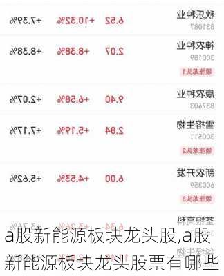 a股新能源板块龙头股,a股新能源板块龙头股票有哪些-第1张图片-苏希特新能源