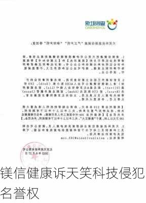 镁信健康诉天笑科技侵犯名誉权-第2张图片-苏希特新能源