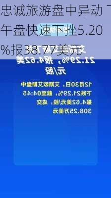 忠诚旅游盘中异动 下午盘快速下挫5.20%报38.77美元-第1张图片-苏希特新能源