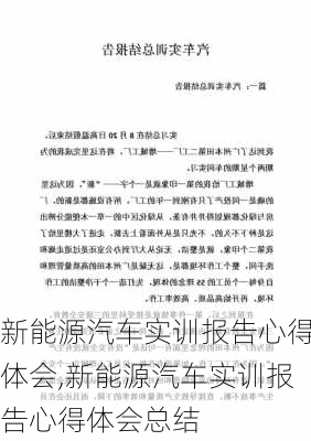 新能源汽车实训报告心得体会,新能源汽车实训报告心得体会总结-第3张图片-苏希特新能源