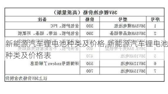 新能源汽车锂电池种类及价格,新能源汽车锂电池种类及价格表-第1张图片-苏希特新能源