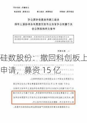 硅数股份：撤回科创板上市申请，募资 15 亿-第1张图片-苏希特新能源