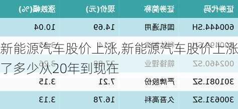 新能源汽车股价上涨,新能源汽车股价上涨了多少从20年到现在-第1张图片-苏希特新能源