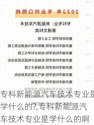 专科新能源汽车技术专业是学什么的?,专科新能源汽车技术专业是学什么的啊-第2张图片-苏希特新能源